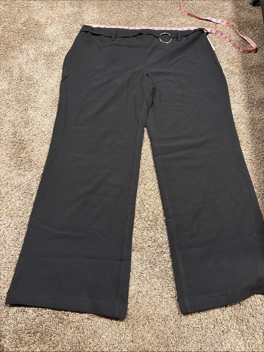 No Boundaries Black Wide-Leg Trousers with Ring Accent size XL